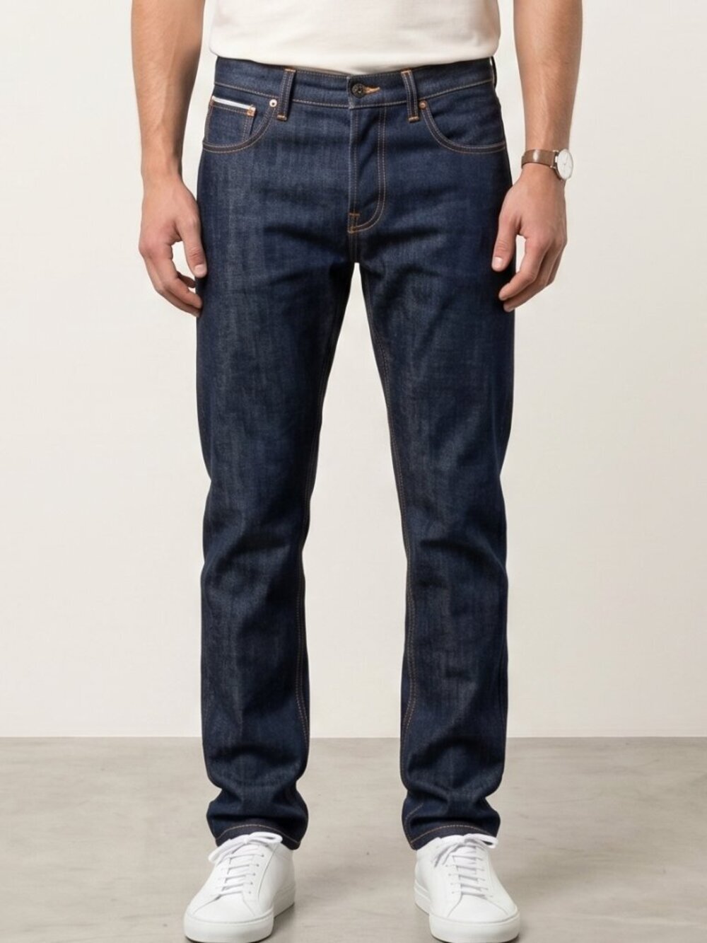 Nudie Jeans Grim Tim Dry Original Selvage Indigo 32x30 Hemmed Slim Straight